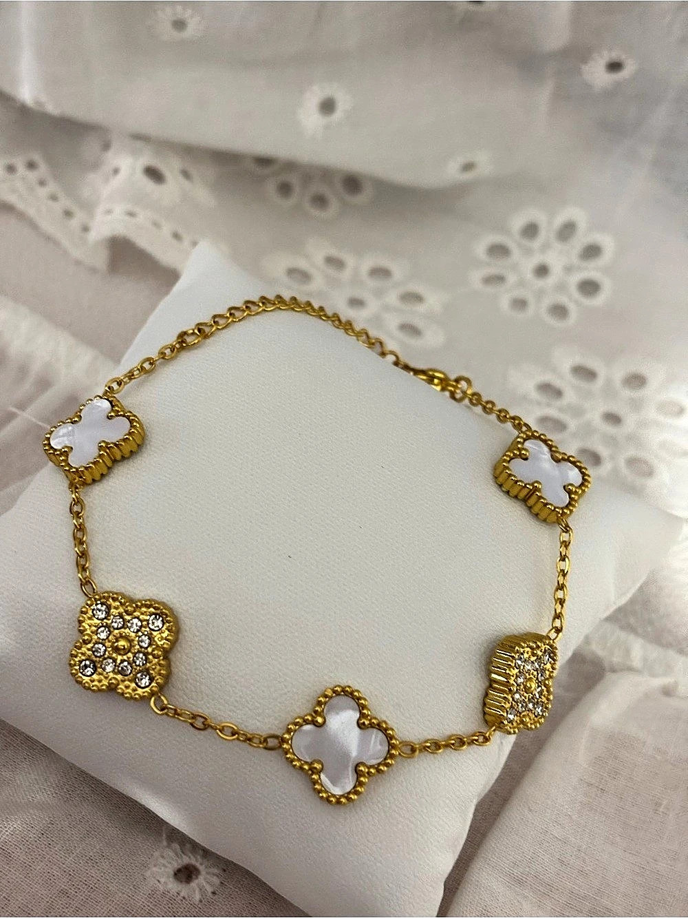 Gold-Tone Clover Link Bracelet